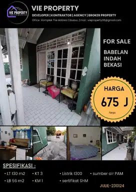 Rumah Second ! dijual di Babelan Indah Bekasi