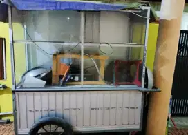 JUAL GEROBAK ETALASE ALUMUNIUM KACA ( NEGO )
