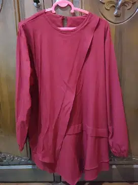 Baju blouse muslim wanita perempuan maroon