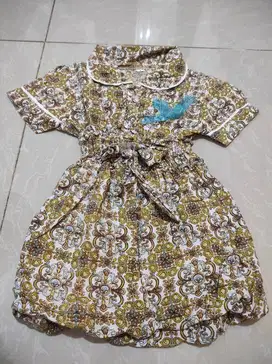 Dress batik anak bayi aksen karet
