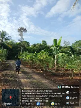 Tanah Kebun Dijual di Serang lokasinya datar banget pinggir jalan Desa