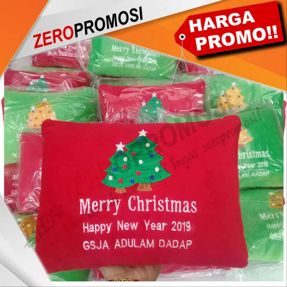 Souvenir natal bantal cetak custom