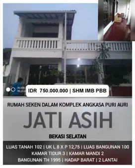 Rt.Rumah Seken 1,5lt Dlm Komp Angkasa PurHrg Dibwh Pasaran Jatiasih