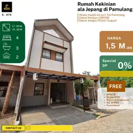 S675.Rumah 3  Lantai + Rooftop dengan Nuansa Jepang Modern dan Unik