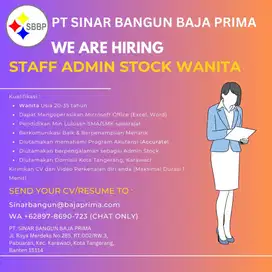 DI CARI Staff Admin Kantor Stock Wanita