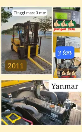 FORKLIFT YALE 3 TON TINGGI 3 MTR TAHUN 2011