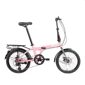 Sepeda Lipat/Folding Bike Alton Kronos 1.0 20 Inch 7 Speed Warna Pink