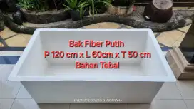 Bak fiber putih tebal 120 x 60 x 50