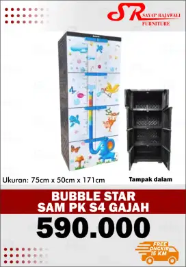 Lemari Pakaian Plastik Karakter Murah Area Jogja (Ars)