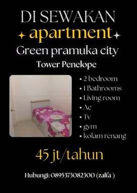 Sewa apartment tahunan  Green pramuka city siap huni