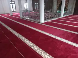 Karpet Masjid Lokal Hijau, Merah, Biru Motif Elegan, Murah Berkualitas