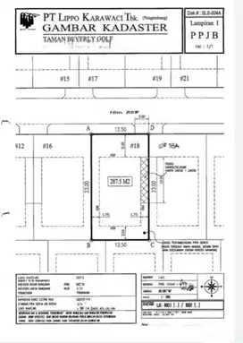 DIJUAL KAVLING Taman Beverly Golf Lippo Karawaci