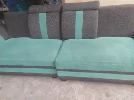 Sofa L warna hijau