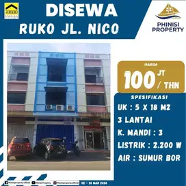 DISEWAKAN RUKO 3 LANTAI DI JALAN NICO ANTARA VETERAN & G. LATIMOJONG