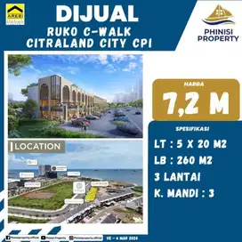 DIJUAL RUKO C-WALK 3 LANTAI CITRALAND CITY CPI