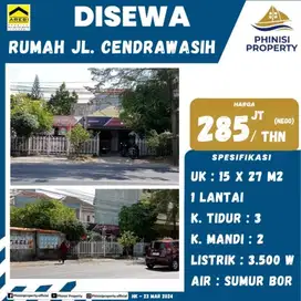 DISEWAKAN RUMAH LUAS DI JALAN CENDRAWASIH AREA SANGAT RAMAI