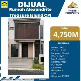 DIJUAL RUMAH ALEXANDRITE 2 LANTAI DI TREASURE ISLAND CPI MAKASSAR