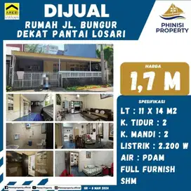 DIJUAL RUMAH DI JALAN BUNGUR DEKAT DENGAN PANTAI LOSARI