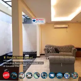 Rumah Semi Furnished 2 Lt. di kawasan Elite Pondok Indah Jaksel