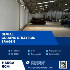 Dijual Gudang Zona Merah Industri 1,2 Ha,Lokasi Sragen Bu