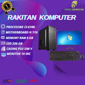 PC RAKITAN LENGKAP I3 6100 RAM 8GB SSD 256 GB LED 19IN KEY MOUSE MK120