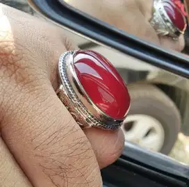 Cincin Batu Akik Red carnelian HQ