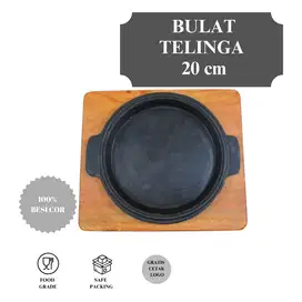 DAPUR LOGAM  Cast Iron Hot Plate Steak / Pepperrice Piring Bulat 20cm