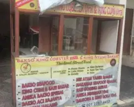 GEROBAK Bakso dan Mie Ayam Kayu Jati Kokoh Jualan Laris