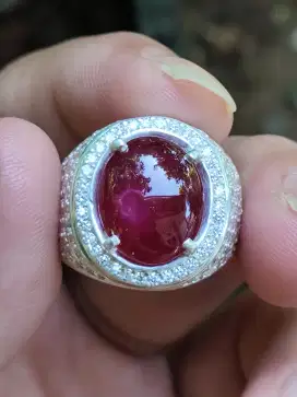 Natural Star Ruby 9.20ct Ring Silver