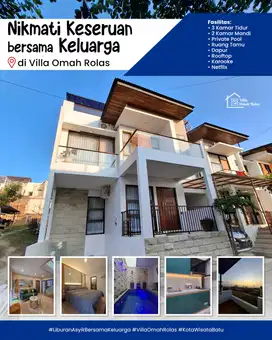 Sewa Villa Murah Kota Batu Ada Private Pool Belakang BNS