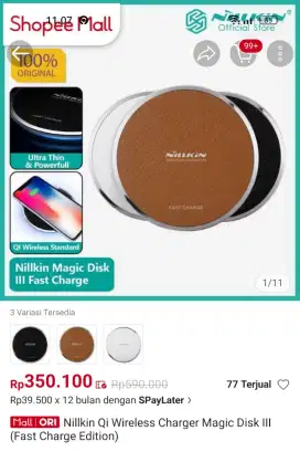 Wirreless Charger magnetic, NilLkin Qi Disk 3. Fast charging edition