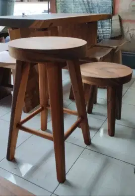 Kursi resto Kursi Bar Kayu Utuh