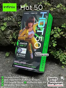 INFINIX HOT 50  8+8/128 GB BARU SEGEL BOX GARANSI RESMI 1 TAHUN