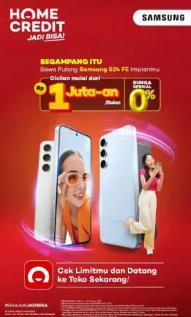 Segampang Itu Cicilan Samsung S24 FE Promo 0% Bebas 2x angsuran