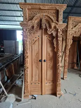 kusen pintu gapura kayu jati