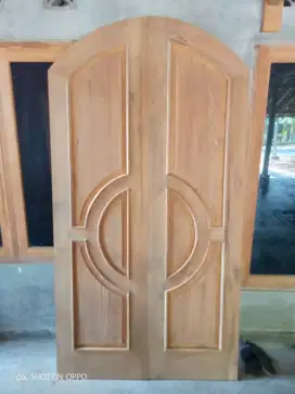 Pintu jati jendela