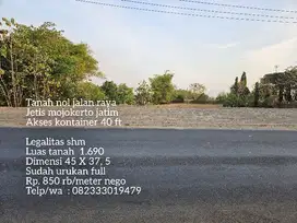 Paling murah tanah jetis mojokerto  pinggir jalan raya