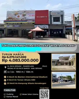 Dijual Ruko Usaha Jalan Raya Serang Pandeglang