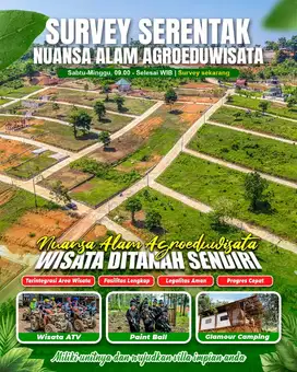 PROMO TANAH KAVLING  WISATA MURAH PINGGIR JALAN