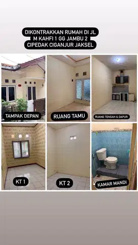 Dikontrakkan rumah 2 kamar TAHUNAN