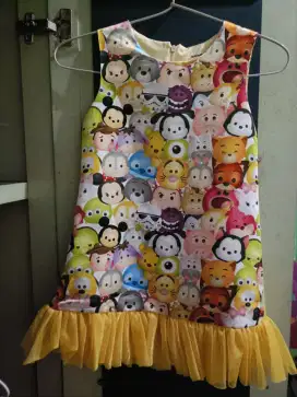 Dress pesta anak karakter Tsum-tsum