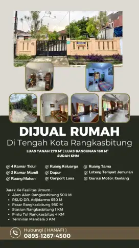 DIJUAL ! Rumah di Tengah Kota Rangkasbitung