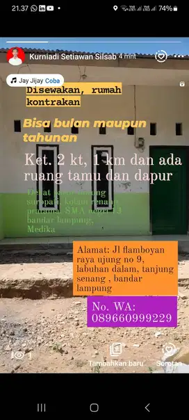 Sewa kontrakan rumah