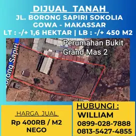 JUAL TANAH STRATEGIS DEKAT JL BORONG SAPIRI SOKKOLIA GOWA