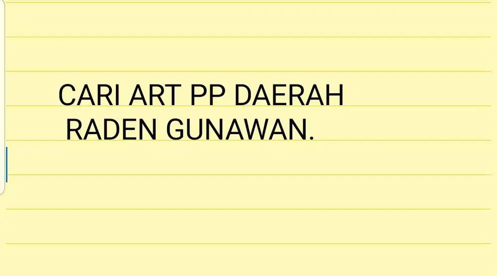 CARI ART PP DAERAH RADEN GUNAWAN DAN SEKITARNYA AJA,Tidak yg jauh2