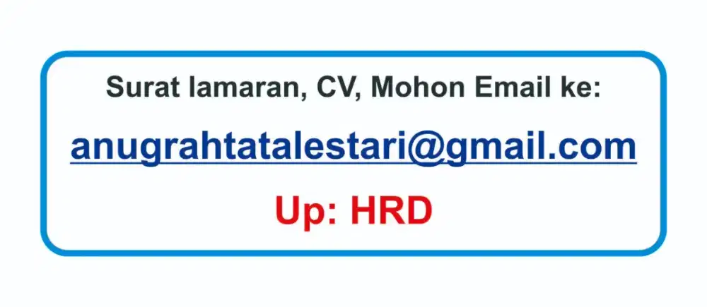 OPEN VACANCY BAGIAN ADMINISTRASI/FINANCE