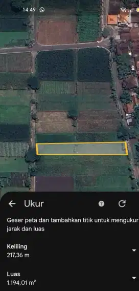 Jual Sawah Zona Kuning Murah Milik Sendiri