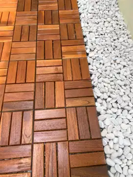 Decking kayu jati asli ukuran 30x30 cm