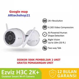 CAMERA CCTV OUTDOOR WIFI EZVIZ H3C 4MP FREE PASANG UNIT