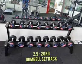 IMPORT DUMBELL.SET PLUS RACK ALAT FITNESS GYM CENTER